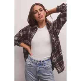River Plaid Button Up Shirt | Black, Mermaid Green