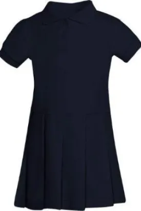San Jose Catholic Girl's Navy Pique Polo Dress with logo (PreK-3rd only)