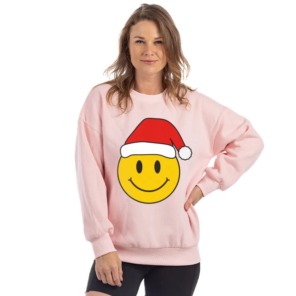 Santa Happy Face Crewneck Wholesale Sweatshirt