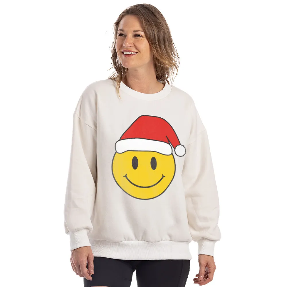 Santa Happy Face Crewneck Wholesale Sweatshirt