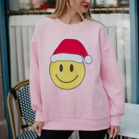 Santa Happy Face Crewneck Wholesale Sweatshirt