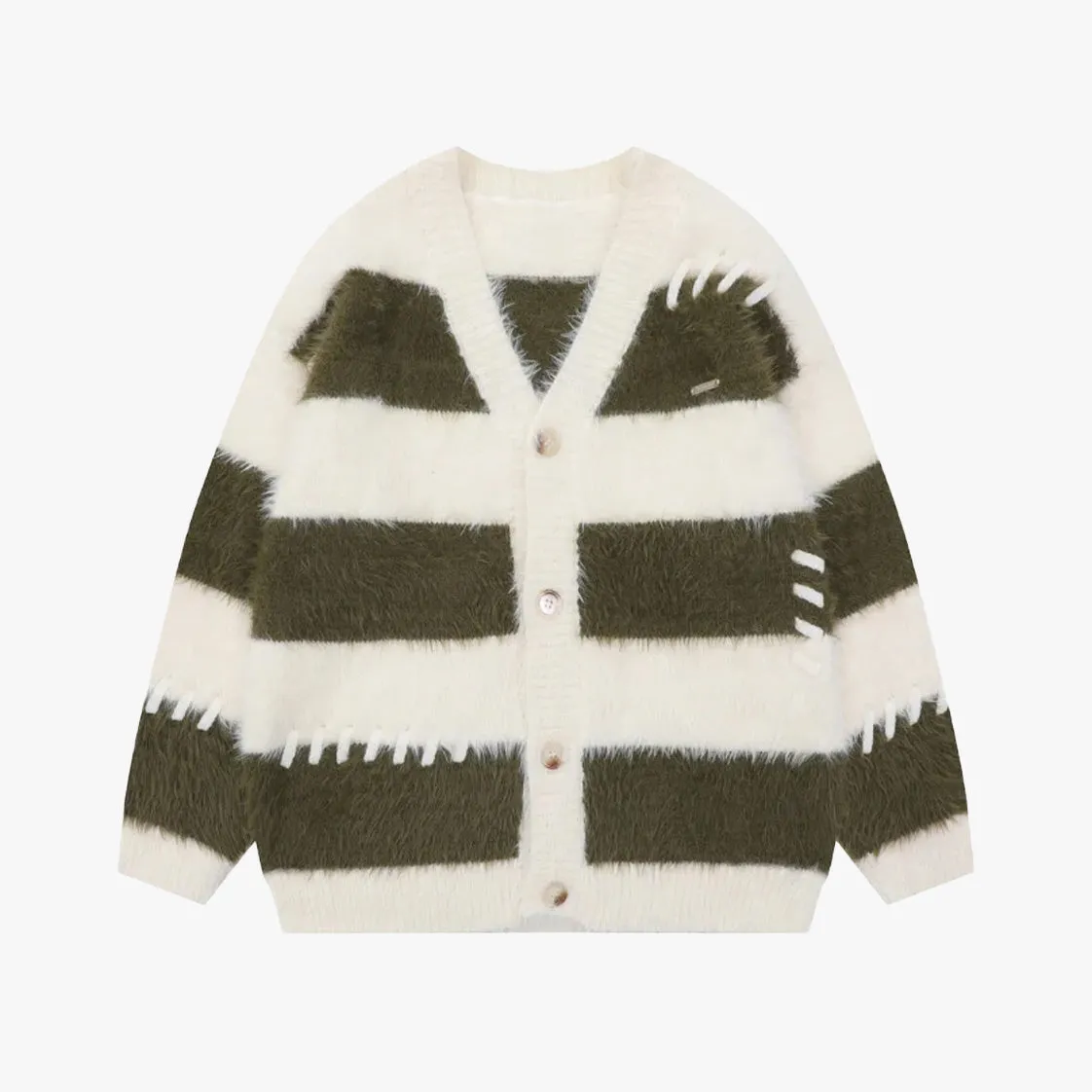 Soft Aesthetic Unisex Striped Oversized Cardigan