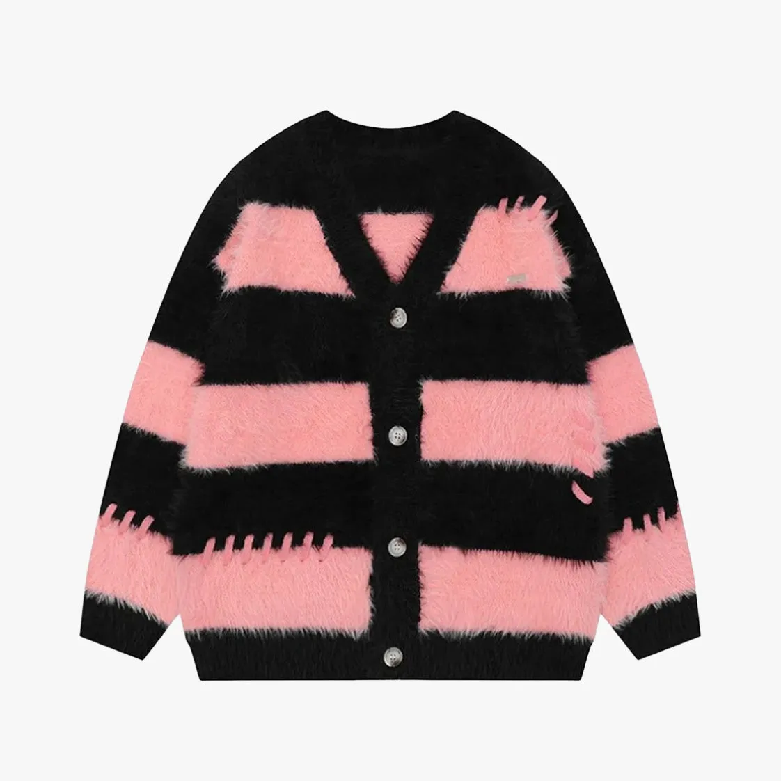 Soft Aesthetic Unisex Striped Oversized Cardigan