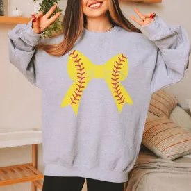 Softball Large Bow Sweatshirt