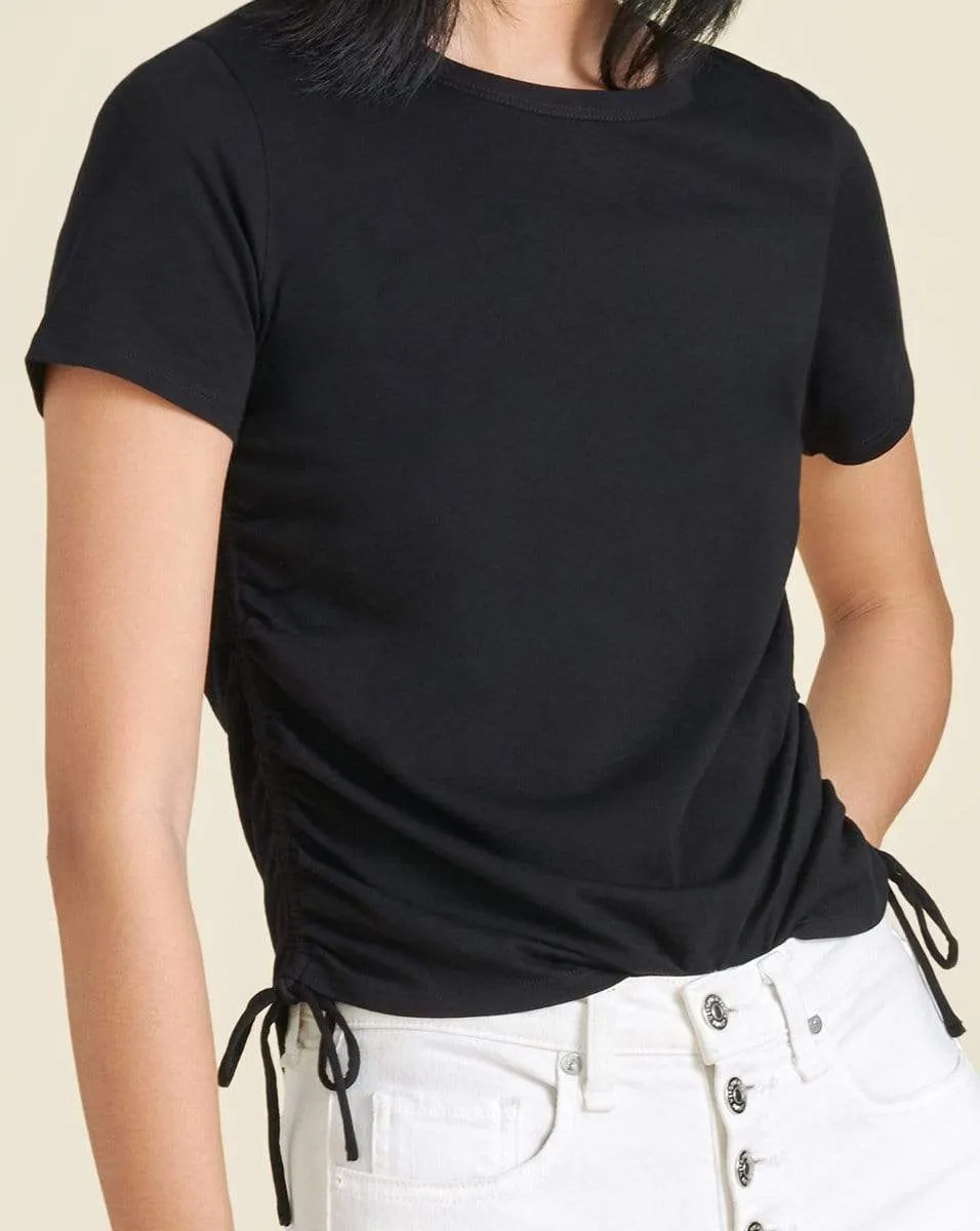 Tazi Ruched Tee - Black