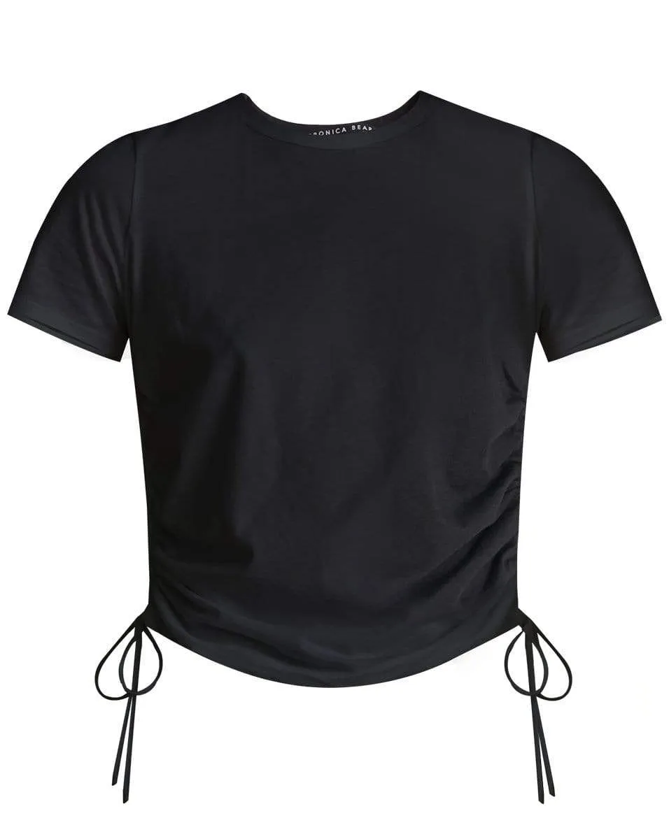 Tazi Ruched Tee - Black