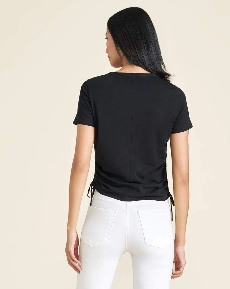 Tazi Ruched Tee - Black