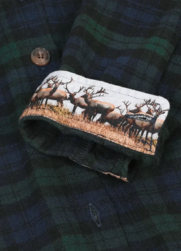 Toddler Wildlife Adventure Flannel Plaid Shirt