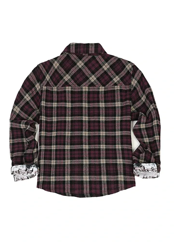 Toddler Wildlife Adventure Flannel Plaid Shirt