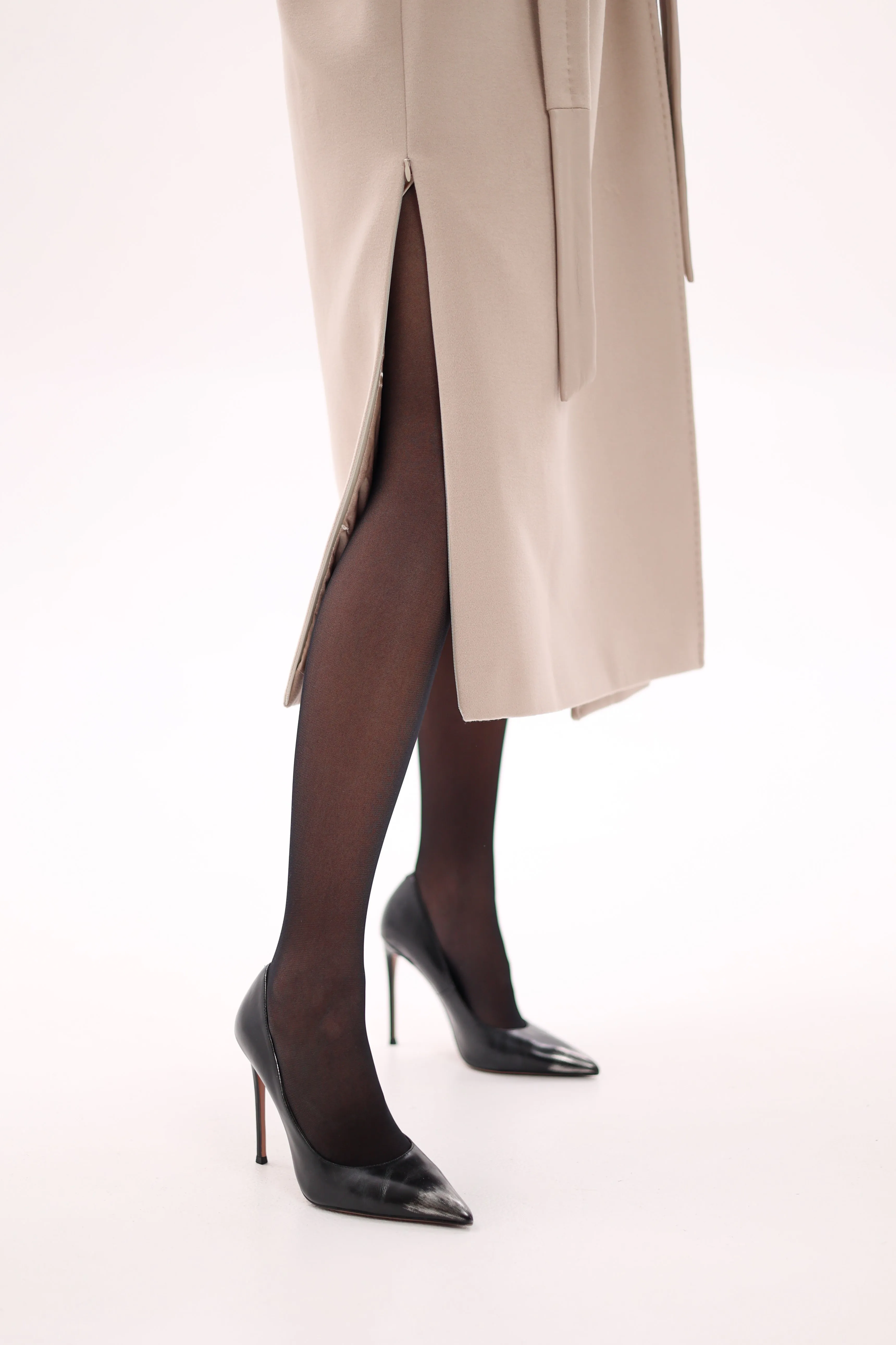 Toscana Leather Accent Cashmere Blend Overcoat