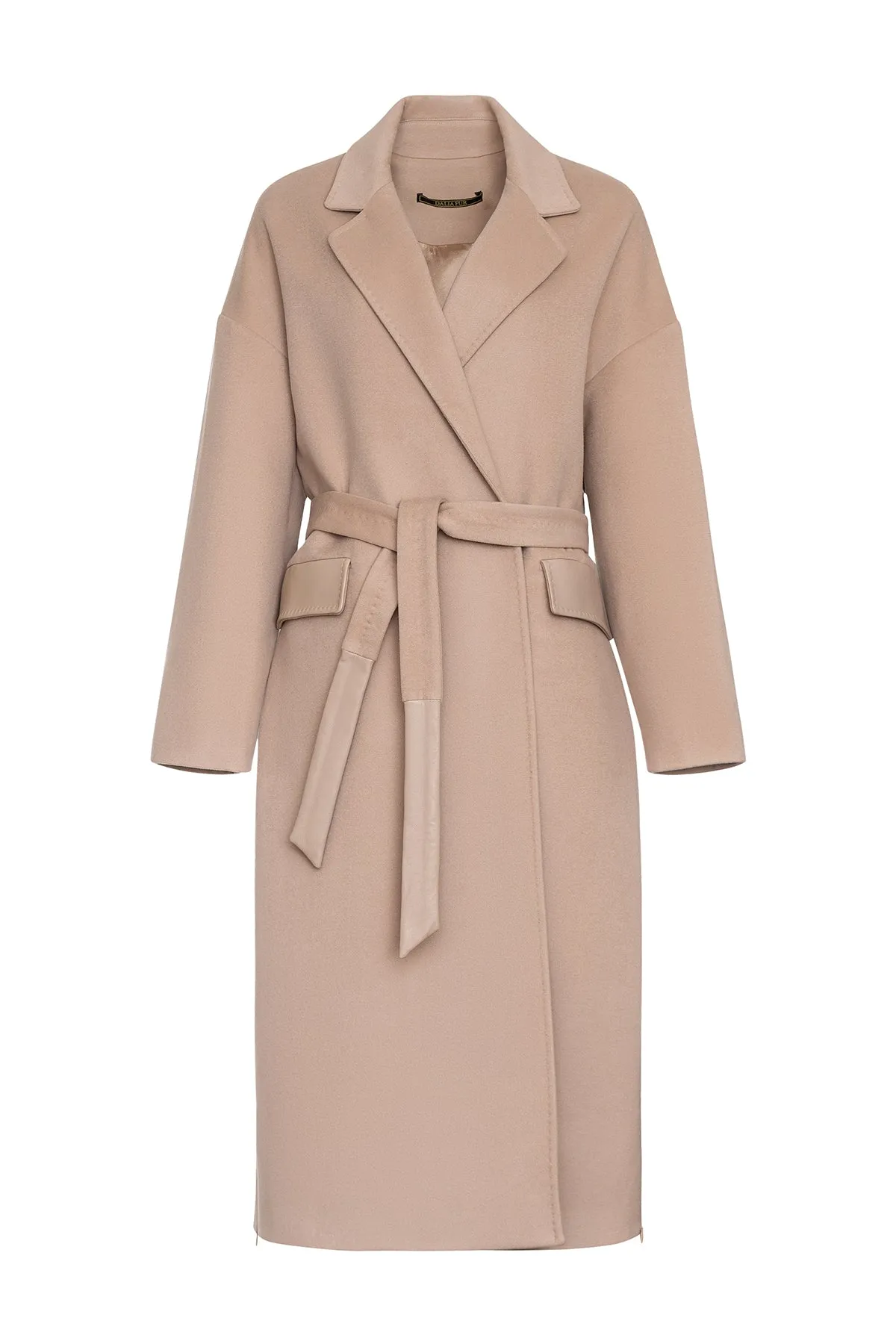 Toscana Leather Accent Cashmere Blend Overcoat