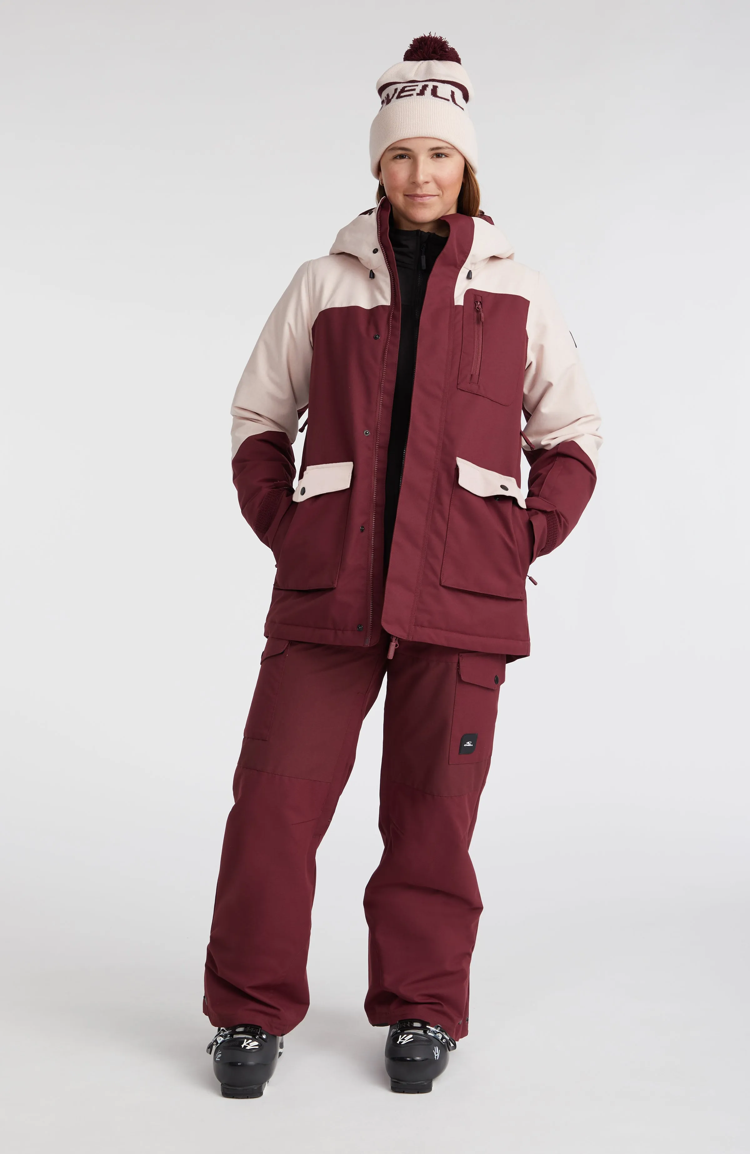 Utility Snow Jacket | Windsor Wine Colour Block