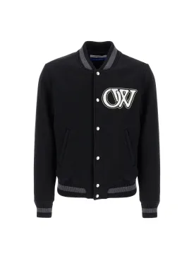Varsity Embroidered Wool Bomber Jacket