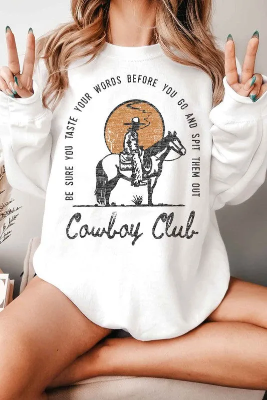 WESTERN COWBOY CLUB GRAPHIC SWEATSHIRT