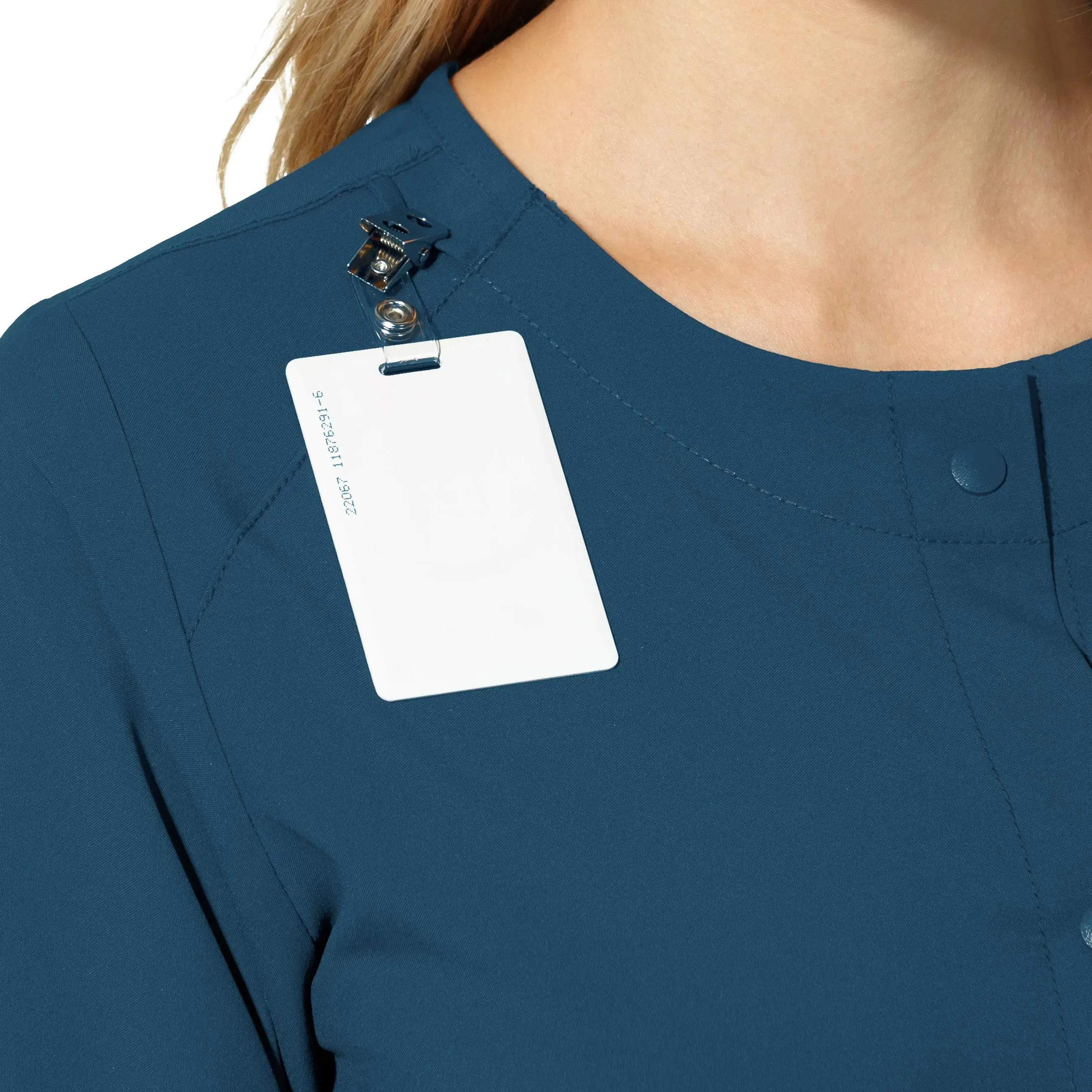 Wink Women's Crew Neck Warm Up Jacket - Caribbean Blue