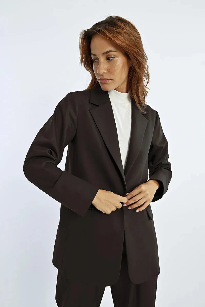 Young Ladies Woven Straight Blazer